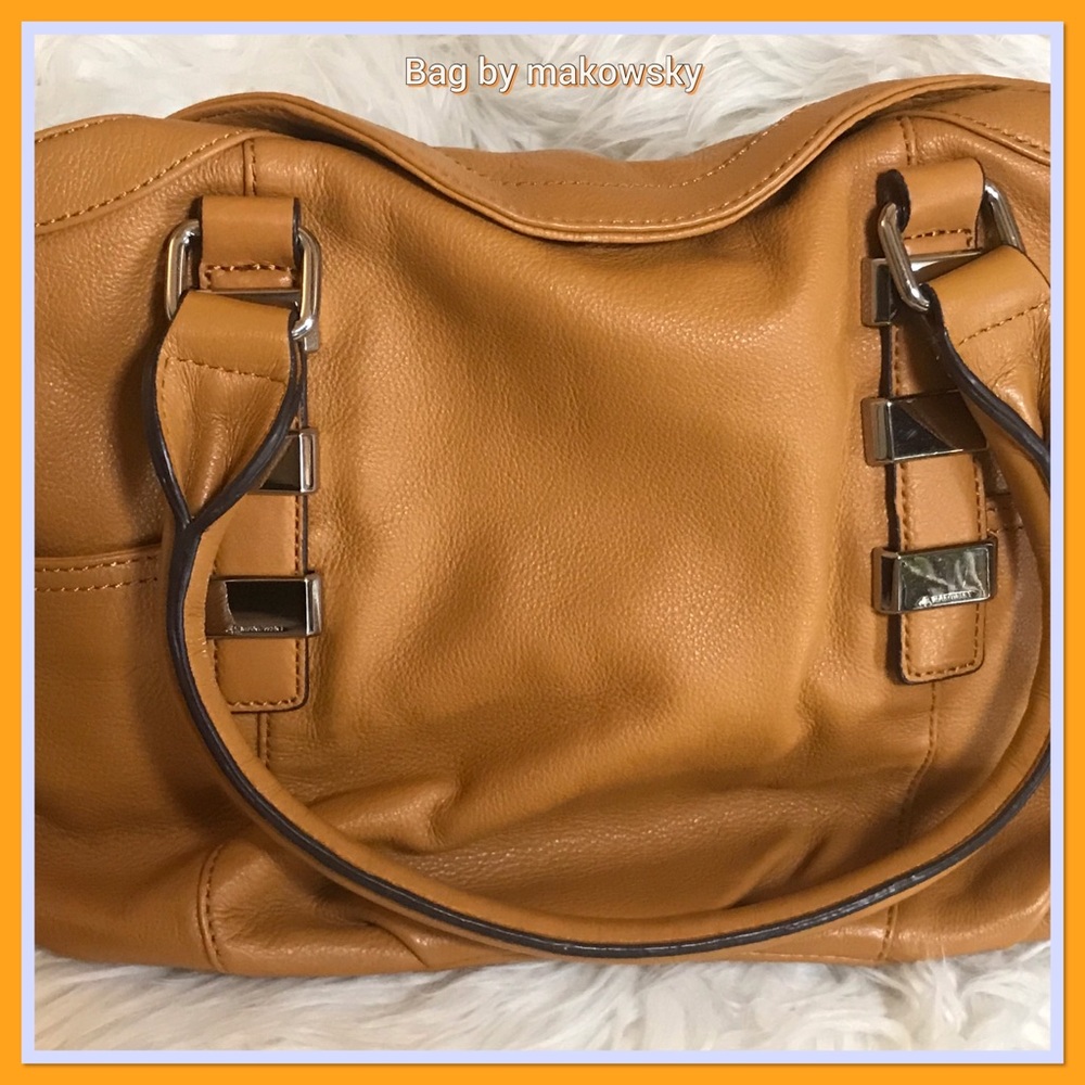 b. Makowsky Mid size soft leather handbag.